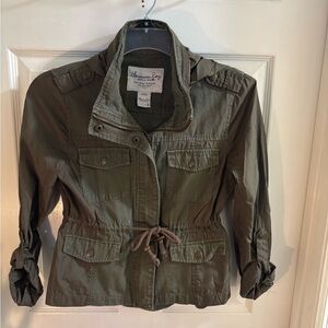 American Rag Cie Olive Green Military-Inspired Utility Jacket for Girls, Sz S
